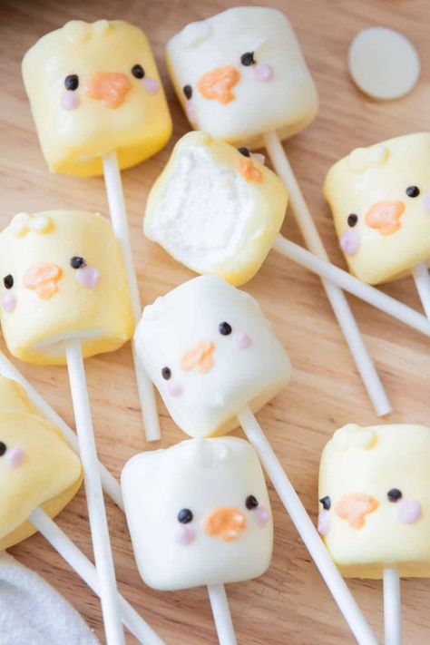 Try these cute marshmallow pops with this recipe. These chocolate covered pajama party snacks are an easy treat for any occasion. Enjoy these marshmallow treats as character marshmallow pops for Easter. This kawaii dessert is sure to delight everyone. Strawberry Thumbprint Cookies, Orange Sugar Cookies, Lemon Thumbprint Cookies, Sourdough Discard Crackers, Discard Crackers, Kawaii Desserts, Cute Marshmallows, Kawaii Dessert, Marshmallow Treats