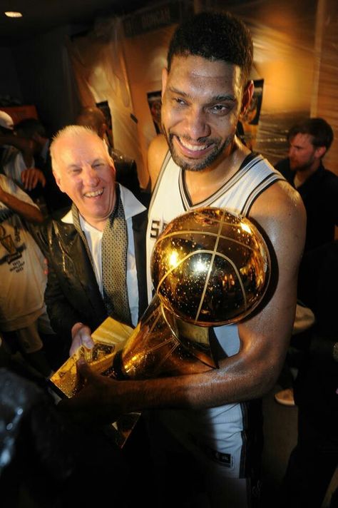 Spurs Coach Gregg Popovich  Tim Duncan celebrate 2014 NBA CHAMPIONSHIP Gregg Popovich, Spurs Basketball, Spurs Fans, Texas Sports, Tim Duncan, Nba Wallpapers, Nba Championships, Basketball Star, Basketball Legends