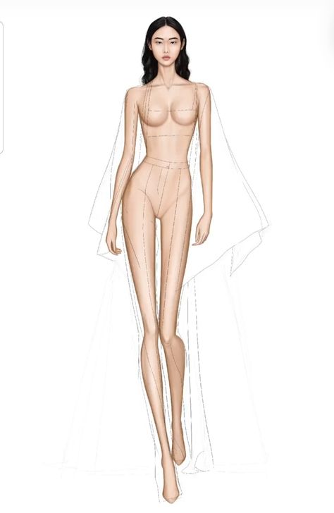 Mannequin Template For Fashion Design, Mannequin Illustration Fashion, Clothes Templates Fashion, Walking Fashion Croquis, Body Figure Illustration, Mannequin Figure Drawing, Walking Model Sketch, Fashion Walk Stage, Mannequin Template Fashion Design