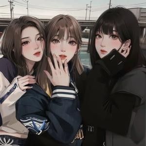 Friendship Photos Cartoon, Anime 3 Best Friends, Anime Bestie, Cute Background Pictures, Friendship Pictures, Medium Long Haircuts, Galaxy Wallpapers, Princess Charm School, Cool Galaxy Wallpapers