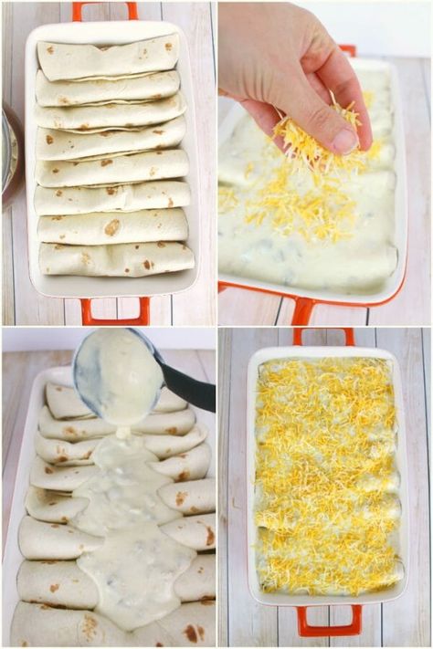 Sour Cream Enchilada Recipe Beef, Smothered Enchiladas Ground Beef, Ground Beef Enchiladas With Cheese Sauce, Easy Beef Enchiladas With White Sauce, Sour Cream Beef Enchiladas, Beef Enchiladas With Cheese Sauce, Beef And Cheese Enchiladas, Best Beef Enchilada Recipe, White Sauce Enchiladas