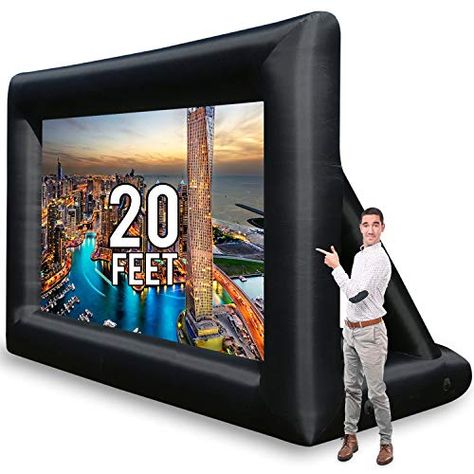 KHOMO GEAR Huge Inflatable Theater Projector Screen for: Amazon.co.uk: Electronics Indoor Theater, Home Theater Screens, Inflatable Movie Screen, Outdoor Movie Theater, Outdoor Movie Screen, Screen Outdoor, Rear Projection, Outdoor Projector, Backyard Movie