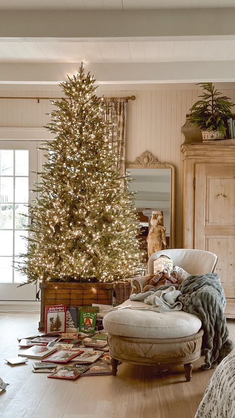 Looking for a tall and affordable Christmas tree? We found a gem at our local Home Depot! This 9-foot tree comes with 3,400 LED lights that change color and pattern with a remote. It's been sold out everywhere, but we got lucky! The memory wire branches make it easy to set up and it looks so alive. Can't wait to fully decorate it in a week! Have you seen this viral tree? It's perfect for a cozy holiday vibe. 🎄🏡✨ #ChristmasTree #AffordableFind #CozyHolidayVibes Liz Marie Christmas Decor, Home Depot Christmas Tree, Viral Home Depot Christmas Tree, Christmas Home Office Decor, Home Depot Christmas Trees, Multiple Christmas Trees In One Room, Cottage Christmas Living Room, Christmas Kitchen Table Decor, Island Organization