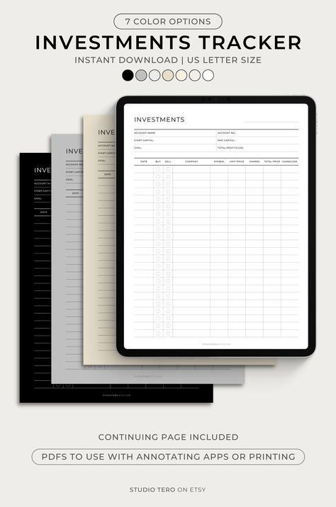 Investment Tracker, Revision Planner, Company Symbol, Plan For Future, Exam Planner, Stock Investment, Exam Season, Date Topics, Attendance Sheet