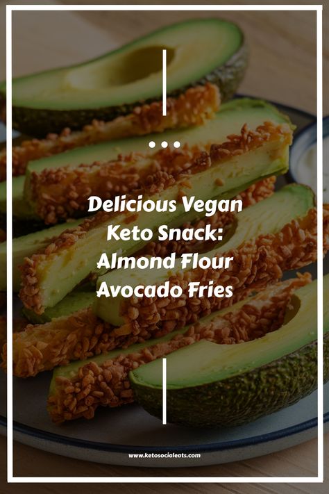 Avocado fries coated in almond flour on a plate, labeled vegan keto snack. Crispy Avocado, Avocado Fries Recipe, Swiss Chicken Bake, Chips Recipes, Keto Chips, Avocado Chips, Almond Crusted Chicken, Crusted Chicken Tenders, Butter Chicken Curry