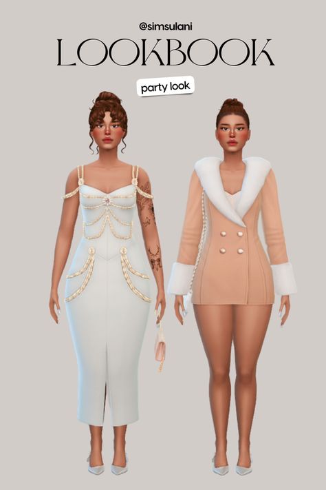 LOOK BOOK SIMS 4 (っ◔◡◔)っ ♥ | Patreon Sims 4 Cc Classy Clothes, Sims 4 Cc Elegant Clothes, Beige Outfit, Dress Hairstyles, Sims 4 Cc Furniture, Bag Dress, Maxis Match, Business Outfits, Elegant Outfit