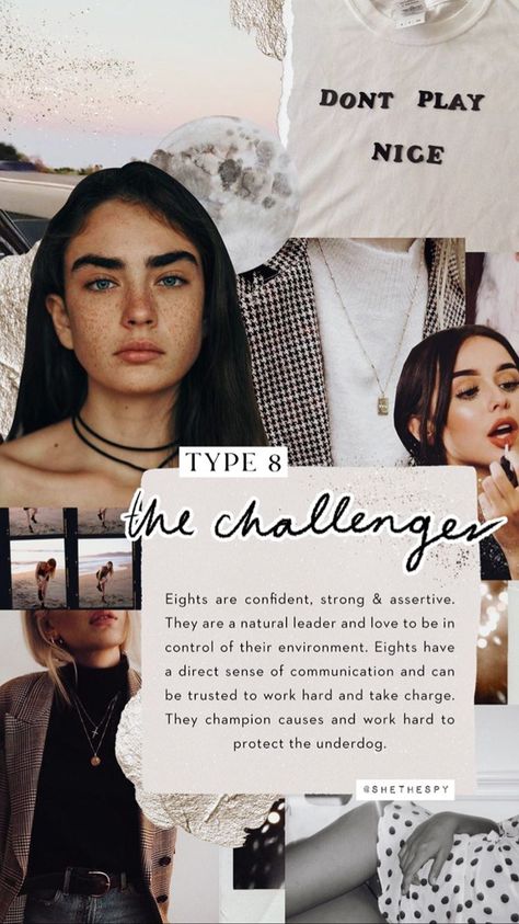 Enneagram Aesthetic, Personality Collage, She The Spy, Enneagram Type 8, Enneagram 8, Aesthetic Mobile, Enneagram Test, Types Of Aesthetics, Aesthetic Types