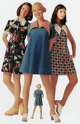 Sew Sixties: 60s/70s Fashion Inspiration: Oversized Collars Women In Dresses, Fashion 60s, Dresses And Shoes, 70s Vintage Fashion, Fashion 1970s, 60s 70s Fashion, 60s And 70s Fashion, 70s Inspired Fashion, 70s Outfits