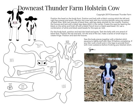 The Heartwarming Holstein Cow | Downeast Thunder Farm Felt Buffalo Pattern, Felt Cow Pattern, Felt Cow, Felt Critters, Woodland Creatures Baby Shower, Soda Can Crafts, Holstein Cow, Cow Ornaments, Felt Animal Patterns