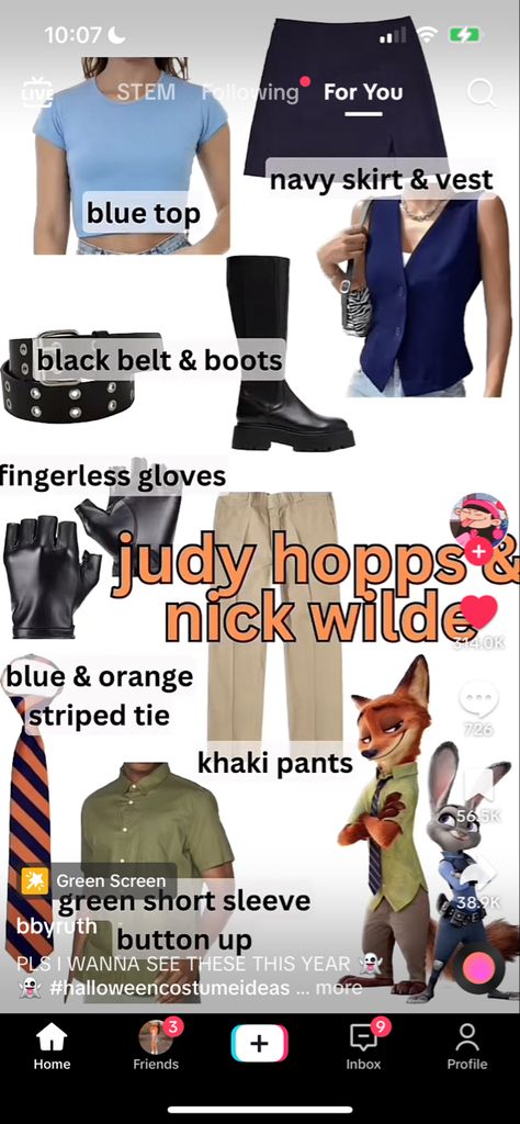 Judy Hops Costume, Star Wars Couple Costume, Judy Hopps Costume, Judy Hops, Star Wars Couples, Nick Wilde, Judy Hopps, Navy Skirt, Striped Tie