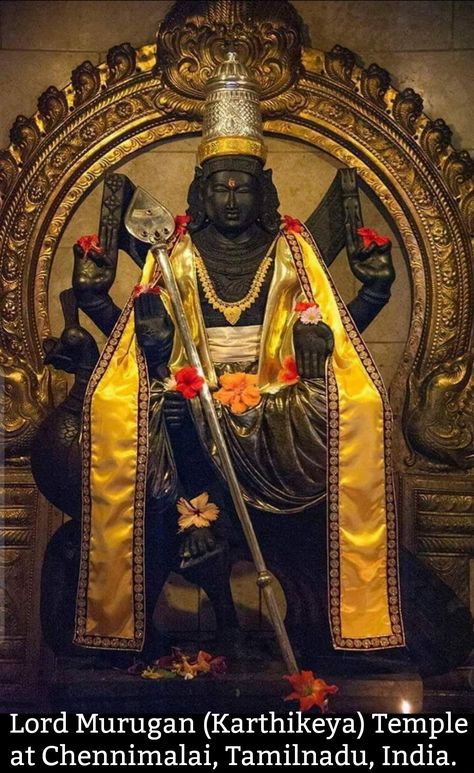 Lord Murugan (Karthikeya) Temple at Chennimalai, Tamilnadu, India. Lord Palani Murugan Hd Wallpaper, Cosmic Lovers, Murugan Wallpapers, Spiritual Pictures, God Photos, Namah Shivaya, Lord Murugan Wallpapers, Lord Balaji, Lord Photo