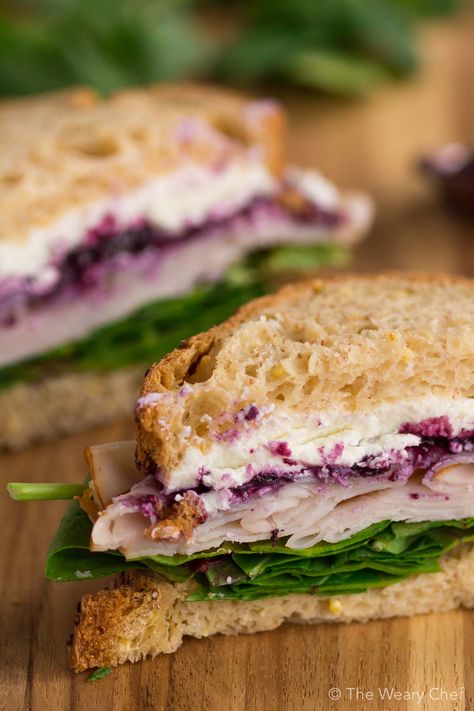 Turkey Sandwich with Goat Cheese and Jam - The Weary Chef Easy Sandwich Recipes, Turkey Sandwich, Goat Cheese Recipes, Gourmet Sandwiches, Breakfast And Brunch, Simple Sandwiches, Turkey Sandwiches, Sandwich Recipes, Cheese Recipes