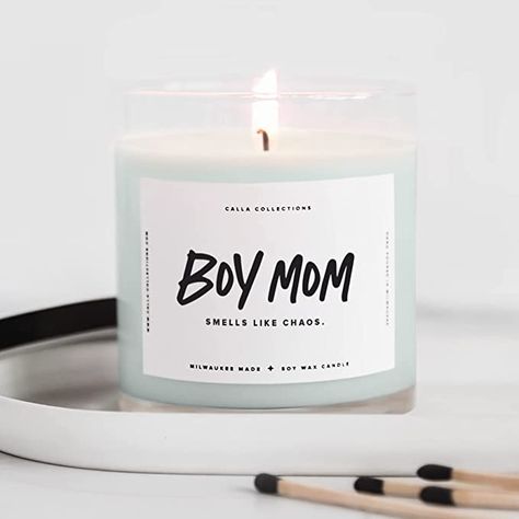 Boy Mom Candle | Driftwood Scented, Smells Like Chaos, Soy Inspirational for Mothers, Perfect for Home, Work, Mother's Day, Shower Gift, 9oz Clear Jar, 75 Hour Burn Time, Hand Poured in The USA Home Relaxing, Mom Candle, Long Lasting Candles, Clear Jars, Natural Soy Wax Candles, Wax Candles, Luxury Candles, Boy Mom, Perfect Gift For Mom