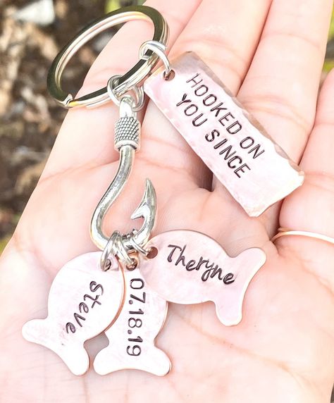 Fishing Christmas Gifts, Fishing Keychain, Personalized Gifts For Him, Handmade Gifts For Boyfriend, Keychain Hook, Silver Key, Personalised Gifts For Him, Christmas Gifts For Him, Diy Valentines Gifts