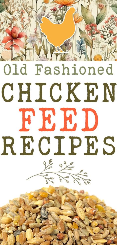 a pile of homemade whole grain chicken feed mixed with text that reads old fashioned chicken feed recipes Chicken Feed Mix, Chicken Feed Recipes, Chicken Egg Colors, Chicken Coop Building Plans, Chicken Keeping, Chicken Coop Run, Chicken Health, Chicken Treats, Laying Hens