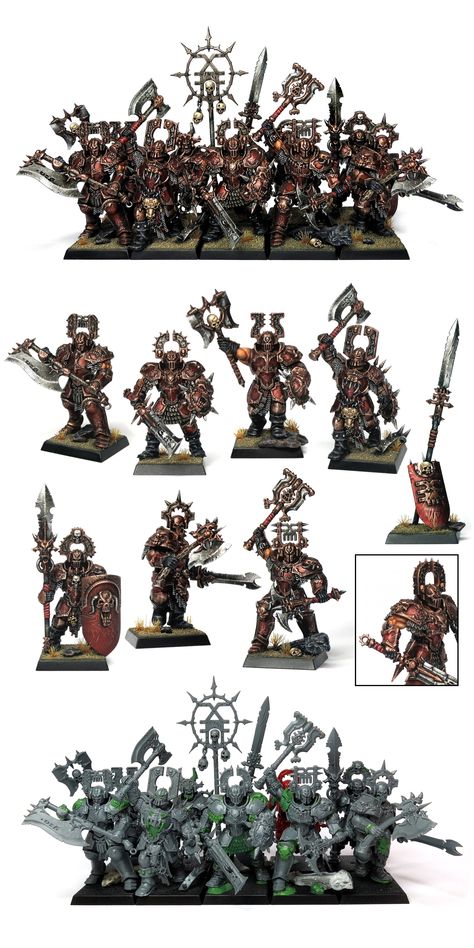 Warhammer Chaos Blood Warriors of Khorne by nickname Chaos Warrior Warhammer, Warhammer Chaos Warriors, Khorne Warrior, Warhammer 40k Khorne, Khorne Berzerkers, Blades Of Khorne, Warriors Of Chaos, Chaos Warrior, Temple Guard