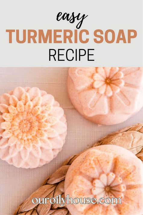 Turmeric Soap Recipe, Easy Soap Recipes, Soap Melt And Pour, Handmade Soap Recipes, Cold Process Soap Recipes, Turmeric Recipes, Easy Cold, Soap Making Recipes, Turmeric Soap