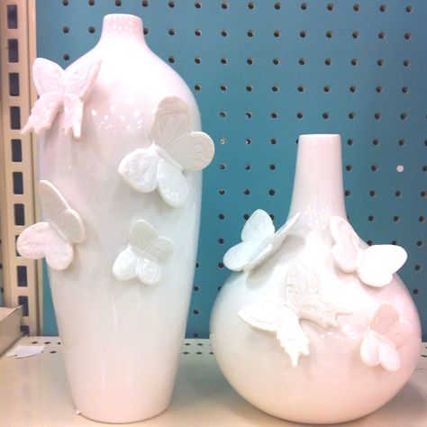 Butterfly Vases from Target Bathroom Accessories Luxury, Butterfly Kisses, Unique Vases, Accessories Luxury, Art Project, Clay Art, Bathroom Accessories, Art Projects, Tea Pots