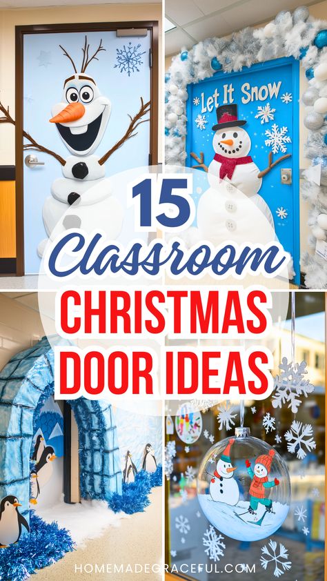 Get ready to wow your students with these 15 enchanting Christmas classroom door decor ideas! Whether you're designing a charming gingerbread house, a whimsical snowman, or a cozy fireplace scene, these ideas are perfect for teachers of preschoolers, toddlers, and daycare groups. Create a magical snow globe or a North Pole adventure to captivate everyone. These decorations are ideal for adding a festive, kid-friendly touch to your classroom, making the holiday season unforgettable! Ideas For Christmas Door Decorating, Decorate A Door For Christmas Contest, January Door Decorations Classroom Preschool, Snowglobe Classroom Door, Door Decorating Contest Winter, Winter Themed Classroom Door, Daycare Christmas Decorations, Hot Chocolate Door Decoration, Winter Preschool Door Ideas