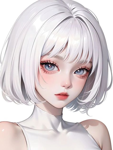 Draincore Anime, Beatrix Mlbb, Anime Pp, Girl Pp, Icon Pp, Anime Face Drawing, Pp Anime, White Hair Color, Japon Illustration