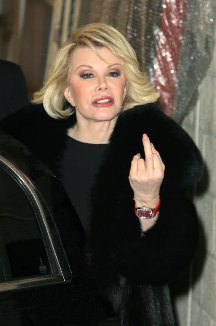 celebrities giving the finger! Giving The Finger, Female Comedians, Bert Stern, Robert Mapplethorpe, Annie Leibovitz, Richard Avedon, I Miss Her, Joan Rivers, Great Women