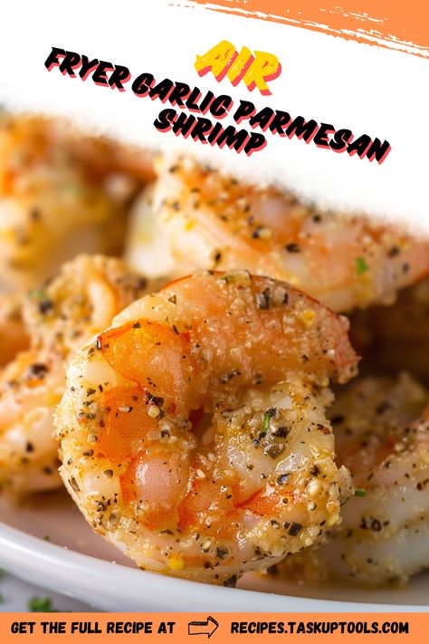 Discover an irresistible recipe - Air Fryer Garlic Parmesan Shrimp exclusively on our Pinterest. Dive into juicy shrimp, perfectly air-fried for a light, crunchy texture and coated with a blend of garlic and parmesan flavors. A quick, healthy, and gourmet meal perfect for weekdays or special occasions. Follow us for more delicious and easy-to-make air fryer recipes! Air Fryer Parmesan Shrimp Recipes, Air Fryer Asian Shrimp, Air Fryer Garlic Parmesan Shrimp, Perfect Air Fryer Shrimp, Shrimp Recipes Air Fryer, Shrimp Air Fryer Recipes, Air Fryer Fried Shrimp, Air Fryer Shrimp Recipes, Airfryer Shrimp