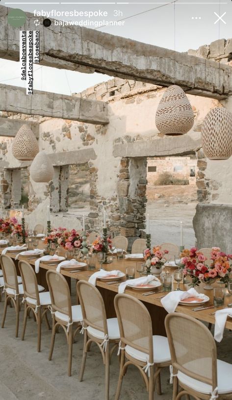 Tropical Dinner, Desert Ranch, Baja Wedding, Wedding Table Details, Weddings In Mexico, Destination Wedding In Mexico, Planning Events, Wedding In Mexico, Wedding Instagram