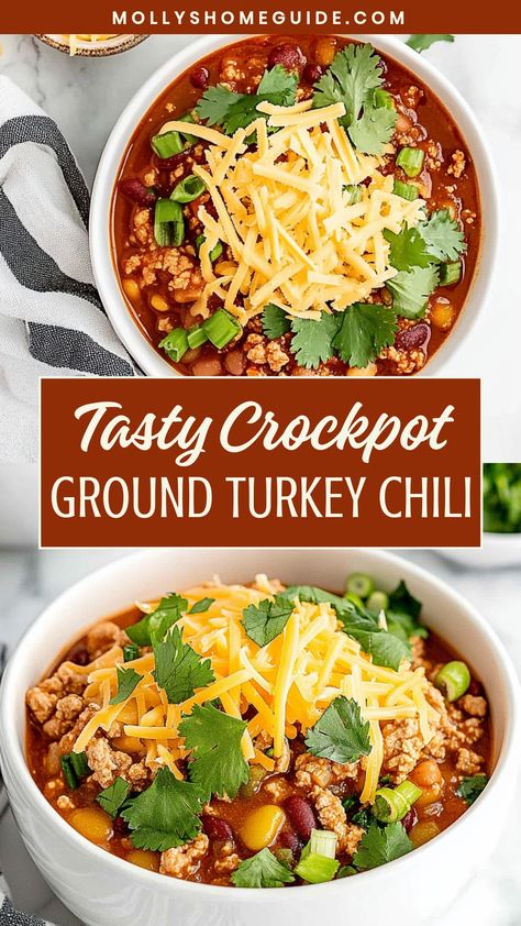 Turkey Chili Meal Prep, Ground Turkey Chili Crockpot Healthy, One Pot Turkey Chili, Crock Pot Turkey Chili Slow Cooker, Sweet Turkey Chili, Chili Recipe Crockpot Ground Turkey, Crock Pot Recipes With Ground Turkey, Crockpot Chili Turkey, Crockpot Recipe Ground Turkey