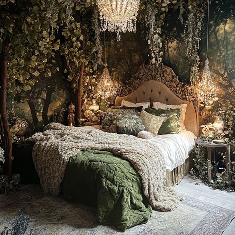 Elven Bedroom Ideas, Elvish Bedroom Ideas, Elvish Bedroom, Elf Bedroom, Goddess Bedroom, Elven Bedroom, Wizard House, Bedroom Decor Dark, Camper Living