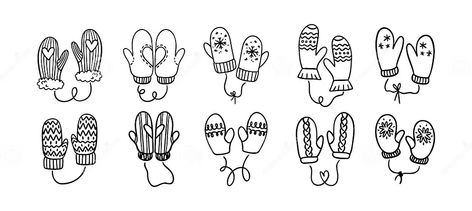 Hand Drawn Winter Mittens. Doodle Cute Mittens Elements Black on White Stock Vector - Illustration of clothes, winter: 340344051 Mittens Drawing, Circle Doodles, Arrow Doodle, Doodle Cute, Hand Drawn Arrows, Line Doodles, Arrow Drawing, Boho Chic Design, Love Doodles