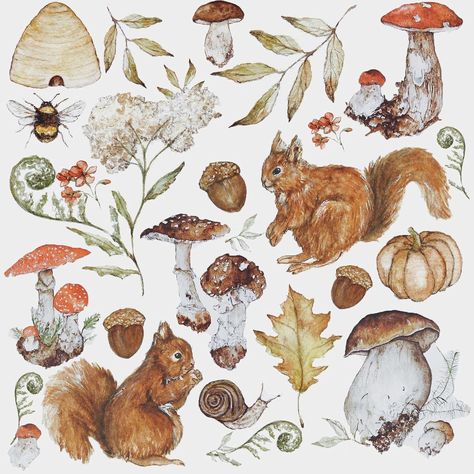 Cottagecore Prints, Study Illustration, Woodland Rabbit, Woodland Animal Art, Forest Mural, Art Mignon, Woodland Art, Creature Artwork, Shop Illustration