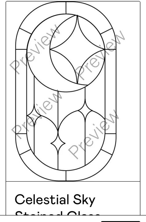 Moon And Stars Stained Glass Pattern, Stained Glass Pattern Beginner, Stained Glass Celestial, Stained Glass Outline, Stained Glass Sky, Moon Stained Glass Patterns, Moon Stained Glass Art, Stained Glass Art Patterns Templates, Art Nouveau Stained Glass Patterns