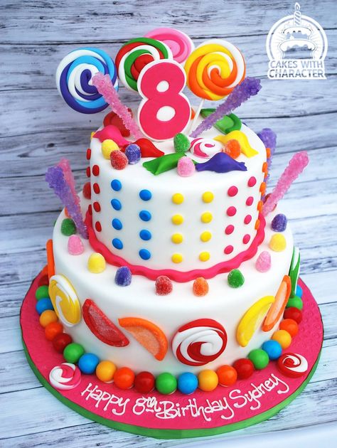 Candy Theme Birthday, Sugar Fruit, Candy Theme Birthday Party, Bubble Gum Machine, Cake Tips, 2 Cake, Candy Theme, 29th Birthday, Candy Decorations