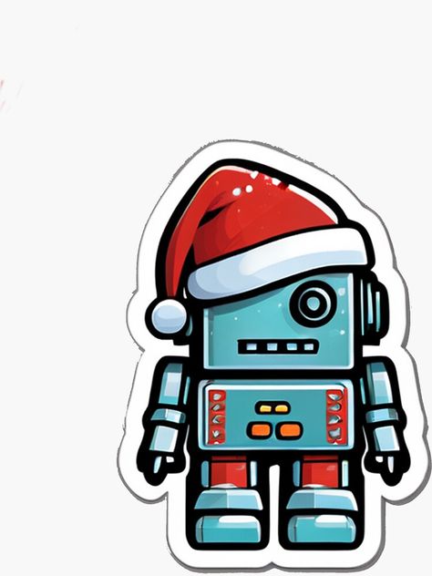 "Santa Robot" Sticker for Sale by AI-CYAN Xmas Sticker, Christmas Stickers, Merry Xmas, Science Poster, Stranger Things Fanart, Sticker Design, Vinyl Sticker, Vinyl, Fan Art