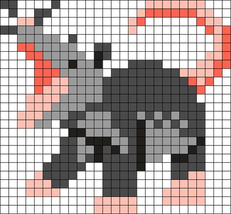 Possum Perler Beads, Opossum Perler Beads, Opossum Pixel Art, Mothman Perler Bead, Possum Pixel Art, Possum Perler Bead Pattern, Raccoon Perler Bead Pattern, Meme Perler Beads, Possum Cross Stitch