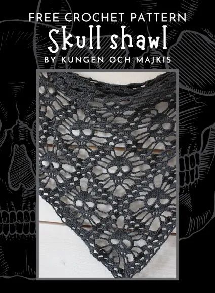 Free Crochet Pattern Skull Shawl : Free Crochet Patterns Skull Shawl, Crochet Skull Patterns, Crochet Circle Pattern, Crochet Skull, Crochet Crop Top Pattern, Crochet Circles, Sport Weight Yarn, Fun Crochet Projects, Shawl Crochet Pattern