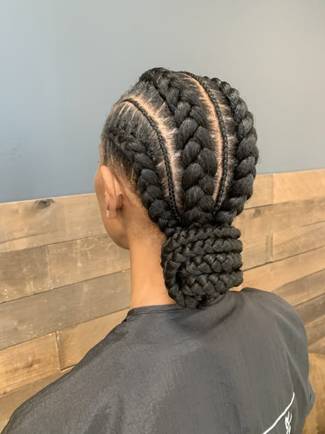 4 Braids Cornrows Black Women, Four Big Cornrows Braids, 8 Feed Ins Braids, 4 Straight Back Feed In Braids, 5 Feed In Braid Styles, Large Feed In Braids, 8 Feed In Braids, Quick Feed In Braid Styles, Shuku Hairstyle