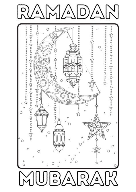 Ramadan Colouring Pages Free Printables for Kids - In The Playroom Ramadan Worksheets Free Printables, Ramadan Coloring Pages Free Printable, Ramadan Decorations Printables, Ramadan Coloring Pages, Ramadan 1, Ramadan Coloring, Photo Ramadan, Ramadan Card, Ramadan Printables