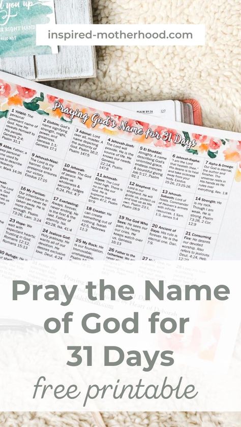 Learn why you should pray the scriptures and use this to pray in the New Year! Pray the names of God for 31 days with this free printable calendar. Praying The Scriptures Free Printables, Praying Scripture Free Printables, Names Of God Bible Study, Praying The Names Of God, Fathers In The Bible, Names Of God Printable, Icebreaker Ideas, Calendar To Print, Powerful Poems