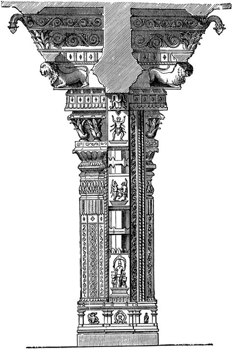 Column Drawing, Ancient Pillars, Kerala Mural Painting, Indian Sculpture, Temple Architecture, Temple Art, Shiva Art, Indian Architecture, Temple Design