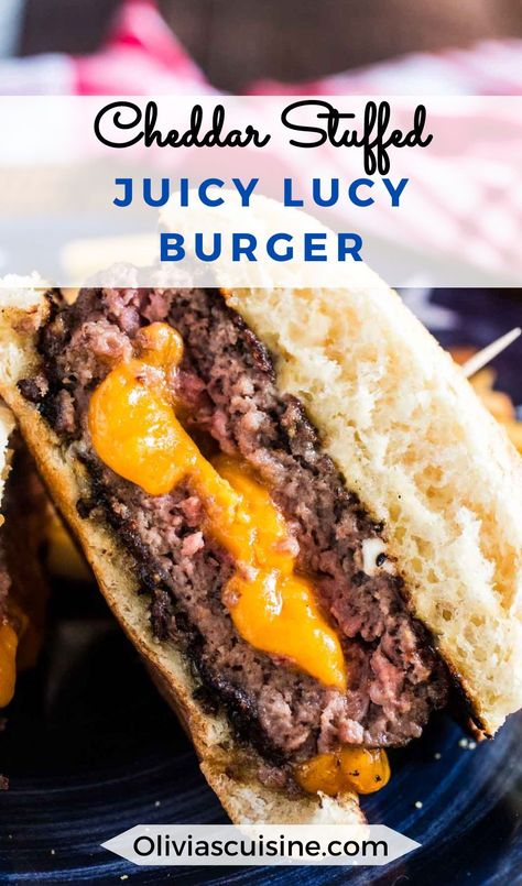 Best Juicy Burger Recipe, Juicy Burger Recipe, Burger Patty Recipe, Juicy Lucy Burger, Grilled Burger Recipes, Burger Recipes Beef, Juicy Hamburgers, Hamburgers Grilled, Juicy Burger