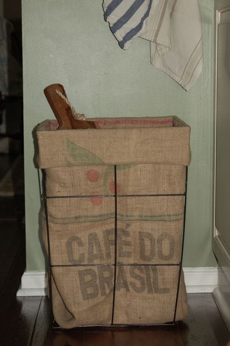 Coffee Bean Bags Ideas, Coffee Bag Ideas, Coffee Sack Ideas, Tall Laundry Basket, Coffee Bean Sacks, Burlap Coffee Bags, Coffee Bean Bags, Coffee Sack, Coffee Sacks