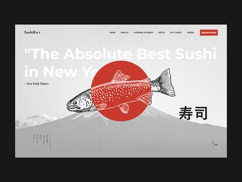 Web Design Inspiration on dribbble, sushi, web design for sushi, fish, japan, web Japan Website Design, Japan Web Design, Japan Website, Web Design Black, Sushi Fish, What Is Fashion Designing, Book And Magazine Design, Webdesign Inspiration, What Is Fashion