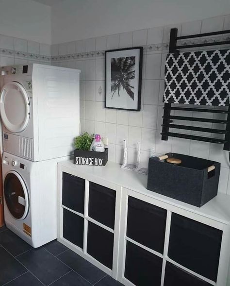 Kallax Laundry Room, Room Inspo, Laundry Room, Storage Bench, Garage, Home Appliances, New Homes, Furniture, Quick Saves