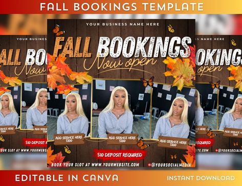 Ready to slay this season? 🎃🍁✨ these templates are giving all the vibes you need! Get your hands on these must-have designs now! 🍂🔥 📲click the link in my bio #AutumnAesthetic #falltemplates #firstofthemonth #october #halloween #bookingsavailable #TemplateGlowUp #ShopEtsy #LinkInBio #pinterest #explore #halloween #fallszn #bookings #premadetemplates #passiveincome #digitalproducts Open Appointments, Theme Instagram, September Themes, Event Template, Instagram Post Template, Post Templates, Autumn Theme, Flyer Template, Fall Season