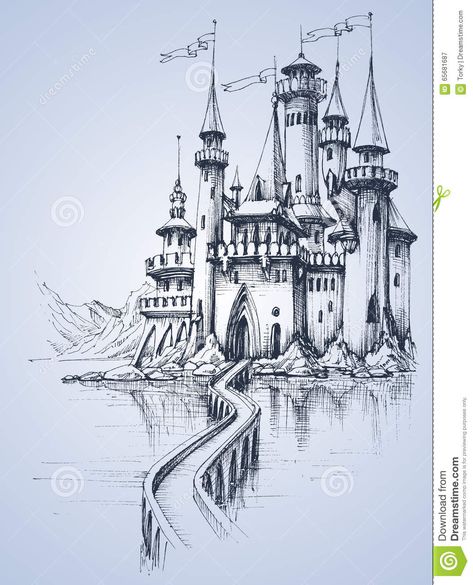 A beautiful palace stock vector. Illustration of mansion - 65681687 Pencil Drawing Christmas, Castle Sketch, Pencil Drawing Inspiration, Beautiful Palace, Castle Tattoo, Castle Drawing, Drawing Christmas, Drawing Competition, Castle Art