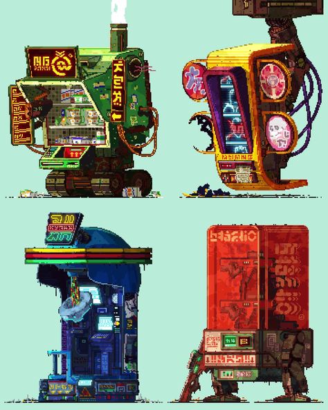 Anime Vending Machine, Vending Machine Design, V Gif, Sci Fi Props, Props Concept, Sci Fi City, 8bit Art, Amazing Gifs, Arte Robot