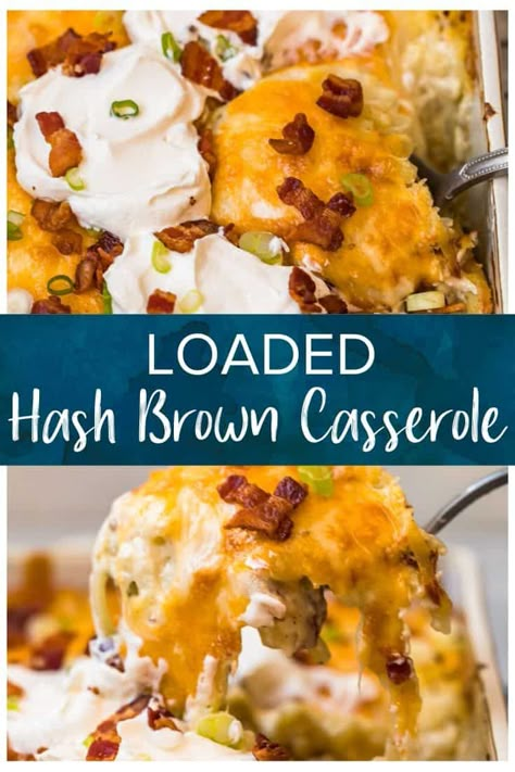 Brown Potato Recipes, Casserole Hashbrown, Shredded Potato Casserole, Dinner Potluck, Hash Brown Potato Casserole, Loaded Potato Casserole, Hash Brown Patties, Loaded Baked Potato Casserole, Hashbrown Casserole Recipe