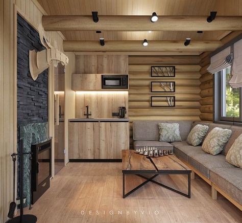 Small Sauna House, Small Chalet Interior, Sauna House Interior, Sauna Room Decor, Sauna Room In House, Sauna Design Interior, Sauna Interior Design, Home Sauna Room, Sauna Interior