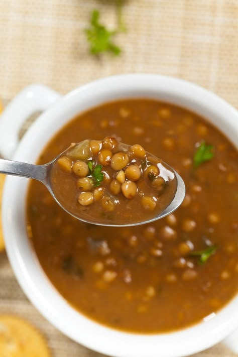 Receita mais prática e fácil que essa é impossível! A sopa de lentilha é uma delícia! Vem comigo que te ensino a fazer! Sopas Light, Brazilian Food, Organic Recipes, Cooking Time, Vegan Vegetarian, Low Carb, Chef, Yummy Food, Pasta